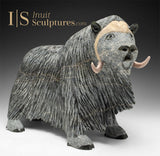 14" SIGNATURE Muskox by Lucassie Ikkidluak *Full of Heart*