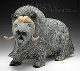 13" SIGNATURE Muskox by Lucassie Ikkidluak *Augustus*