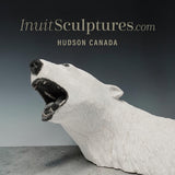 CURATOR'S CHOICE Rare Open Mouth Polar Bear Head by Paul Malliki  *Pearly Whites*