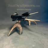 9” Narwhals Mother & Calf by Isaaci Oqutaq *Together Forever*