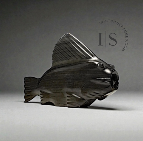 RESERVED** VINTAGE 12" Black Fish by Elijah Kavik *Beta*