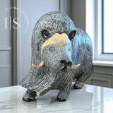 13" SIGNATURE Muskox by Lucassie Ikkidluak *Augustus*