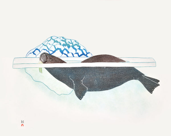 2018 PRINT Spring Release by KANANGINAK POOTOOGOOK *Walrus in Pressure Ice 1989*