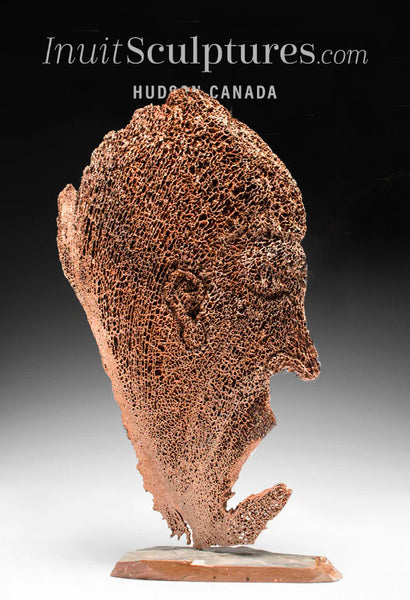 12" Head by Master Carver Manasie Akpaliapik *The Thoughts of One Man*