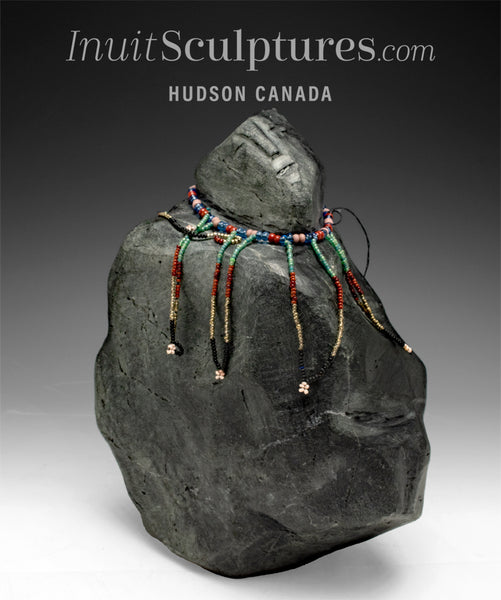 VINTAGE 10" Inuk Woman with Bead Necklace by Mary Tutsiutok *Gloria*