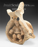 14" Bowhead Whalebone Collage by Jamesie Alivaktuk *Sheltered*