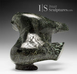 10” SIGNATURE Arched Back Dancing Bear by Nuna Parr *Black Opal* WITHIN REACH$$