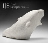 24" Rare Open Mouth Polar Bear Head by Paul Malliki  *Pearly Whites*
