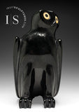 9" SIGNATURE Perfectly Polished Owl by Sam Qiatsuk *Black Licorice*