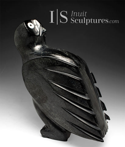 14" SIGNATURE Owl by Sam Qiatsuk *Just Look Over Your Shoulder Baby*