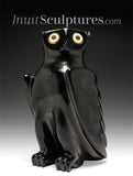 9" SIGNATURE Perfectly Polished Owl by Sam Qiatsuk *Black Licorice*