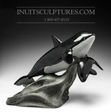 14" Mother and Calf Orca (Killer) Whales by Master Derrald Taylor