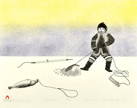 1981 HUNTER AT AGLU by Kananginak Pootoogook
