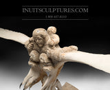 36" Mother & Child riding on Bird Whalebone Collage by World Famous James Alivaktuk
