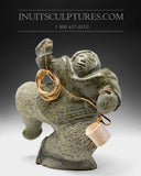 Woman with bucket Eskimo by Jaco Ishulutak