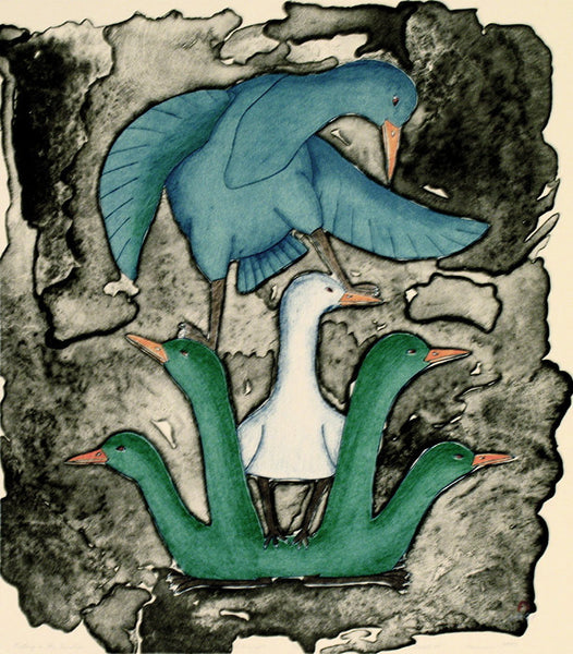 1999 NESTING ON THE TUNDRA by Qavavau Manumie