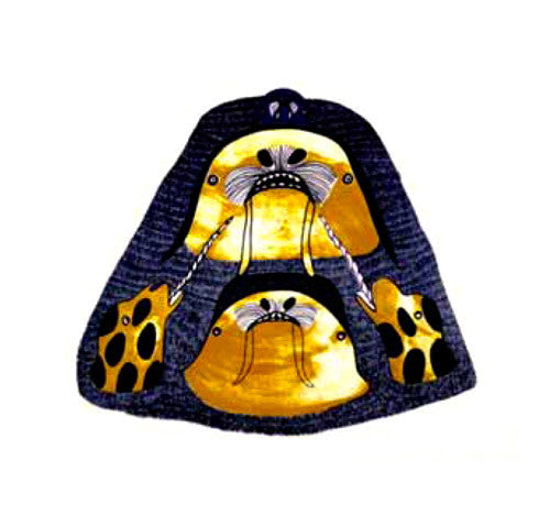 1984 WALRUS AND NARWHALE by Pitseolak Ashoona