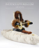 16" Inuk in Kayak Textile Art by Dianne K. *Flotilla*